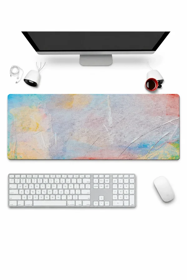 SonicTouch Klavye Mousepad 32x70cm Pastel Tuval Dikişsiz Pürüzsüz Sıvı Geçirmez Kaymaz Taban
