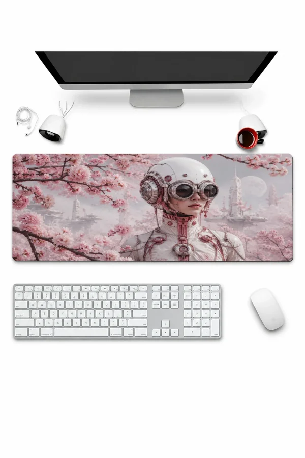 SonicTouch Klavye Mousepad 32x70cm Sakura Pilot Dikişsiz Pürüzsüz Sıvı Geçirmez Kaymaz Taban