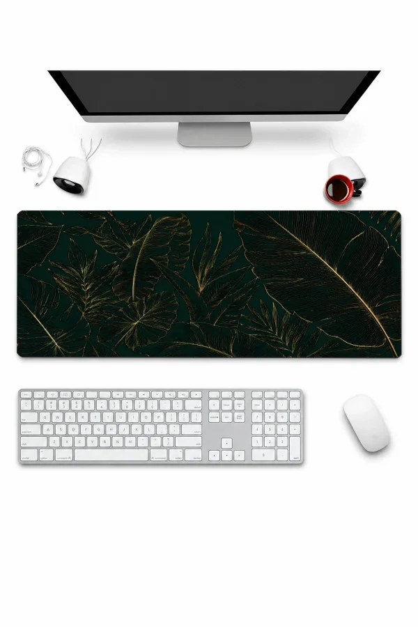 SonicTouch Klavye Mousepad 32x70cm Zümrüt Bahçe Dikişsiz Pürüzsüz Sıvı Geçirmez Kaymaz Taban