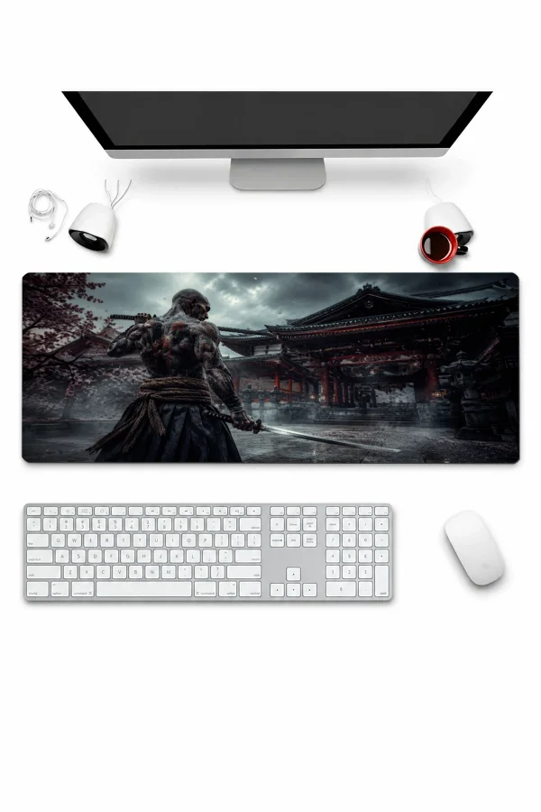 SonicTouch Klavye Mousepad 32x70cm Tapınak Savaşçısı Dikişsiz Pürüzsüz Sıvı Geçirmez Kaymaz Taban