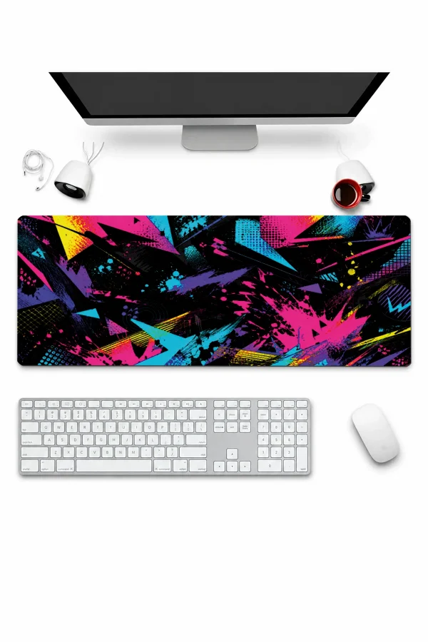 SonicTouch Klavye Mousepad 32x70cm Retro Patlama Dikişsiz Pürüzsüz Sıvı Geçirmez Kaymaz Taban