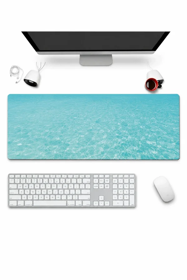 SonicTouch Klavye Mousepad 32x70cm Mavi Huzur Dikişsiz Pürüzsüz Sıvı Geçirmez Kaymaz Taban