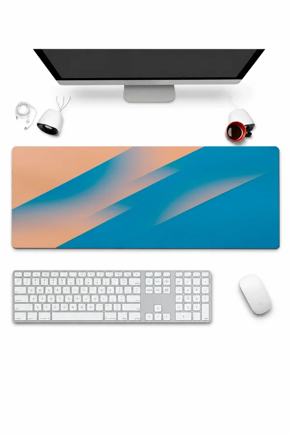 SonicTouch Klavye Mousepad 32x70cm Mercan Ufku Dikişsiz Pürüzsüz Sıvı Geçirmez Kaymaz Taban