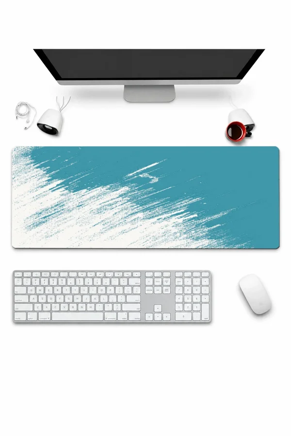 SonicTouch Klavye Mousepad 32x70cm Turkuaz Geçiş Dikişsiz Pürüzsüz Sıvı Geçirmez Kaymaz Taban