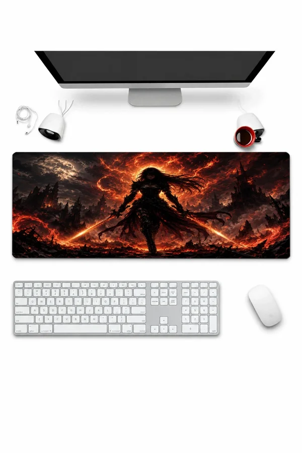 SonicTouch Klavye Mousepad 32x70cm Kor Savaşçısı Dikişsiz Pürüzsüz Sıvı Geçirmez Kaymaz Taban