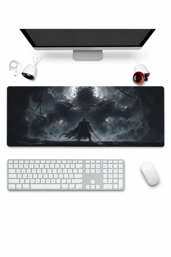 SonicTouch Klavye Mousepad 32x70cm Karanlığın Muhafızı Dikişsiz Pürüzsüz Sıvı Geçirmez Kaymaz Taban
