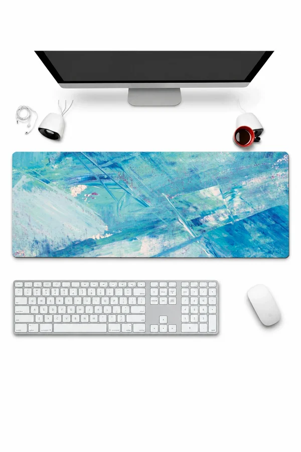 SonicTouch Klavye Mousepad 32x70cm Mint Fırtınası Dikişsiz Pürüzsüz Sıvı Geçirmez Kaymaz Taban