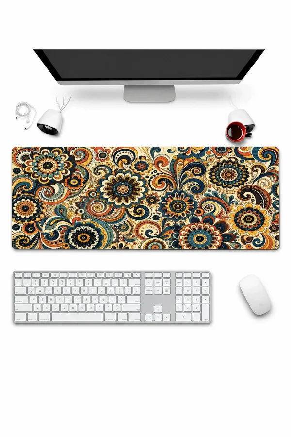 SonicTouch Klavye Mousepad 32x70cm Çiçek Rüyası Pürüzsüz Sıvı Geçirmez Kaymaz Taban