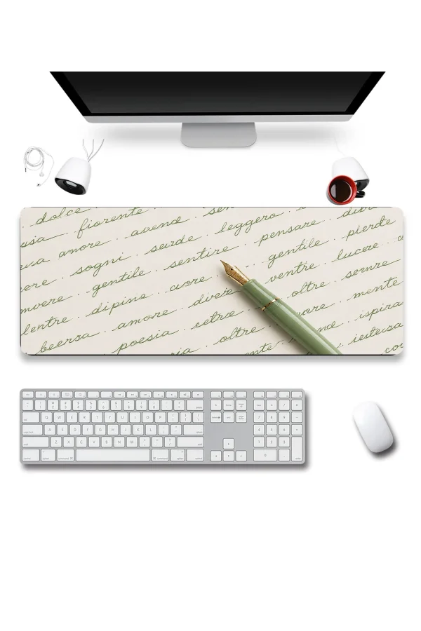 SonicTouch Klavye Mousepad 32x70cm Sessiz Satırlar Dikişsiz Pürüzsüz Sıvı Geçirmez Kaymaz Taban