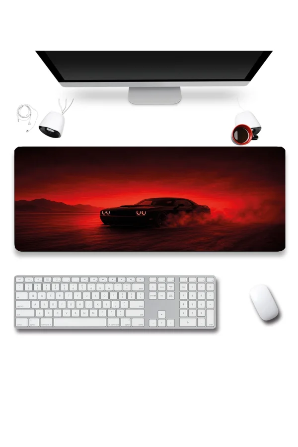 SonicTouch Klavye Mousepad 32x70cm Kızıl Drift Dikişsiz Pürüzsüz Sıvı Geçirmez Kaymaz Taban