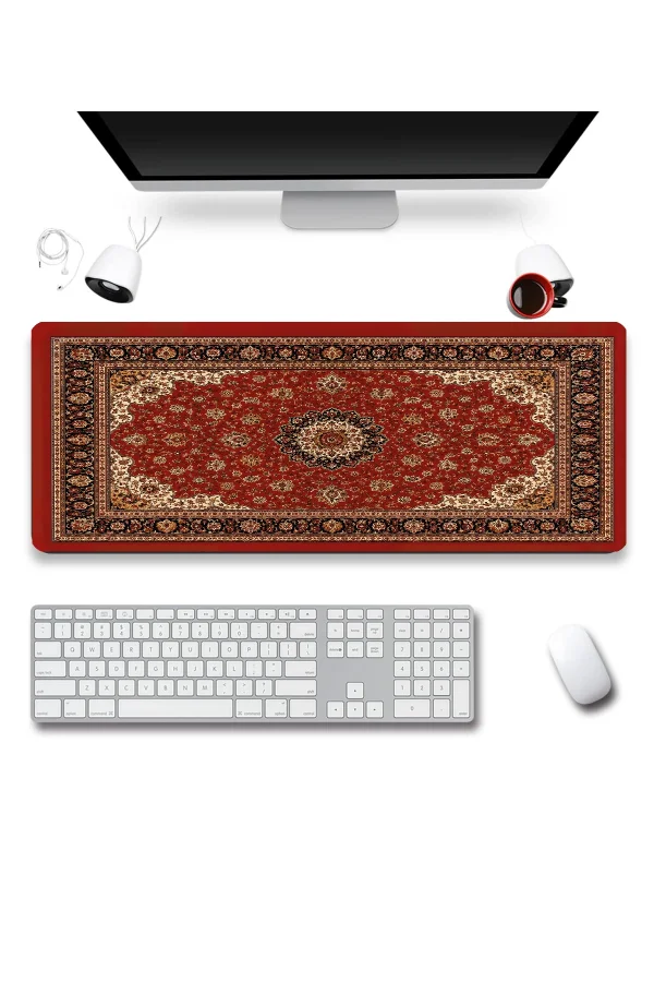 SonicTouch Klavye Mousepad 40x90cm Anadolu Motifi Dikişsiz Pürüzsüz Sıvı Geçirmez Kaymaz Taban