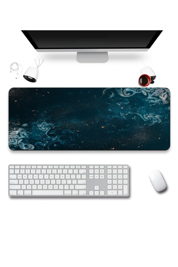 SonicTouch Klavye Mousepad 40x90cm Gece Nebulası Dikişsiz Pürüzsüz Sıvı Geçirmez Kaymaz Taban