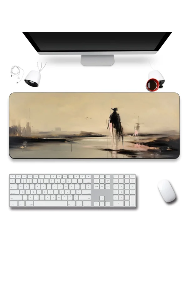 SonicTouch Klavye Mousepad 40x90cm Yalnız Gölge Dikişsiz Pürüzsüz Sıvı Geçirmez Kaymaz Taban