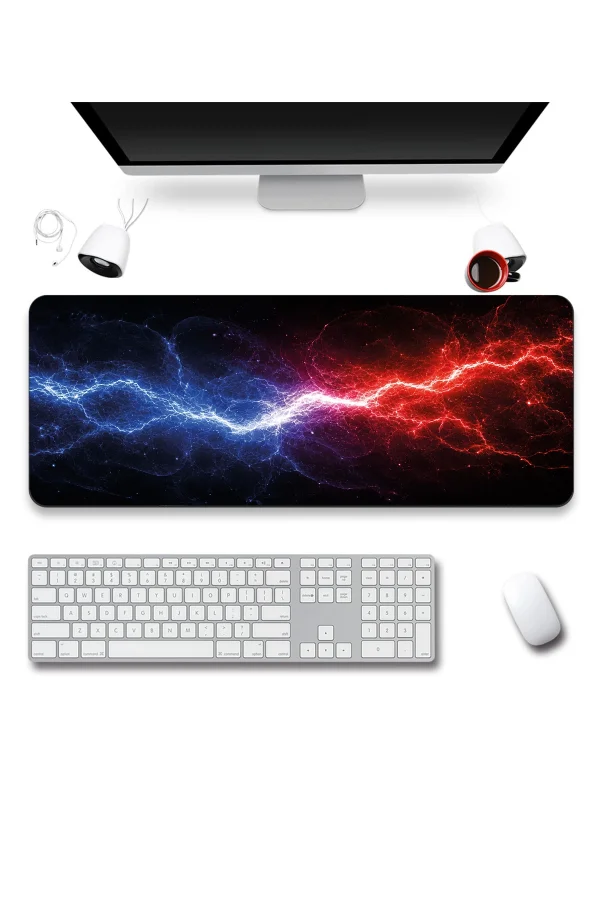 SonicTouch Klavye Mousepad 40x90cm İki Kutup Dikişsiz Pürüzsüz Sıvı Geçirmez Kaymaz Taban
