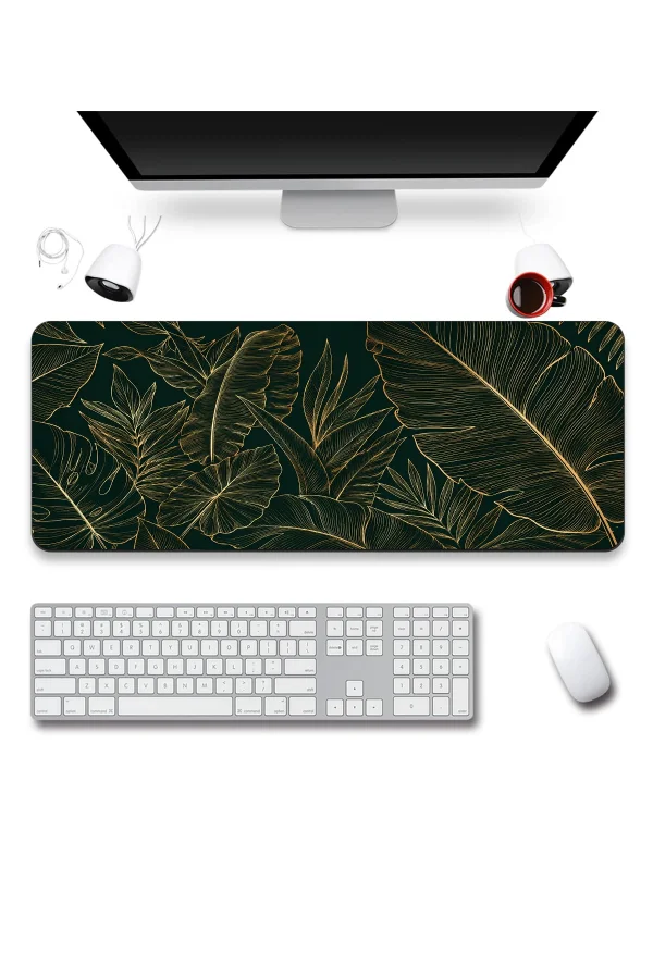 SonicTouch Klavye Mousepad 40x90cm Zümrüt Bahçe Dikişsiz Pürüzsüz Sıvı Geçirmez Kaymaz Taban