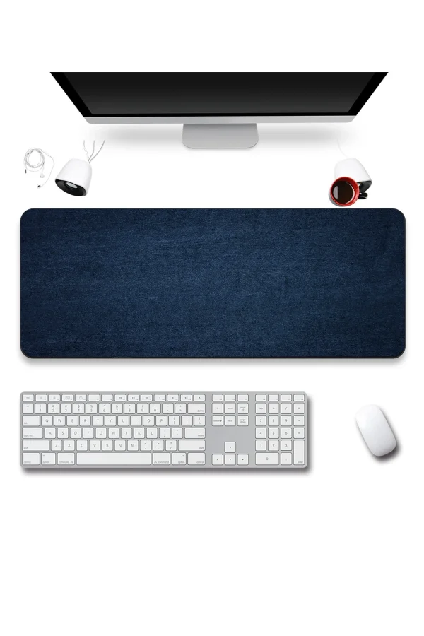 SonicTouch Klavye Mousepad 40x90cm Gece Mavisi Dikişsiz Pürüzsüz Sıvı Geçirmez Kaymaz Taban