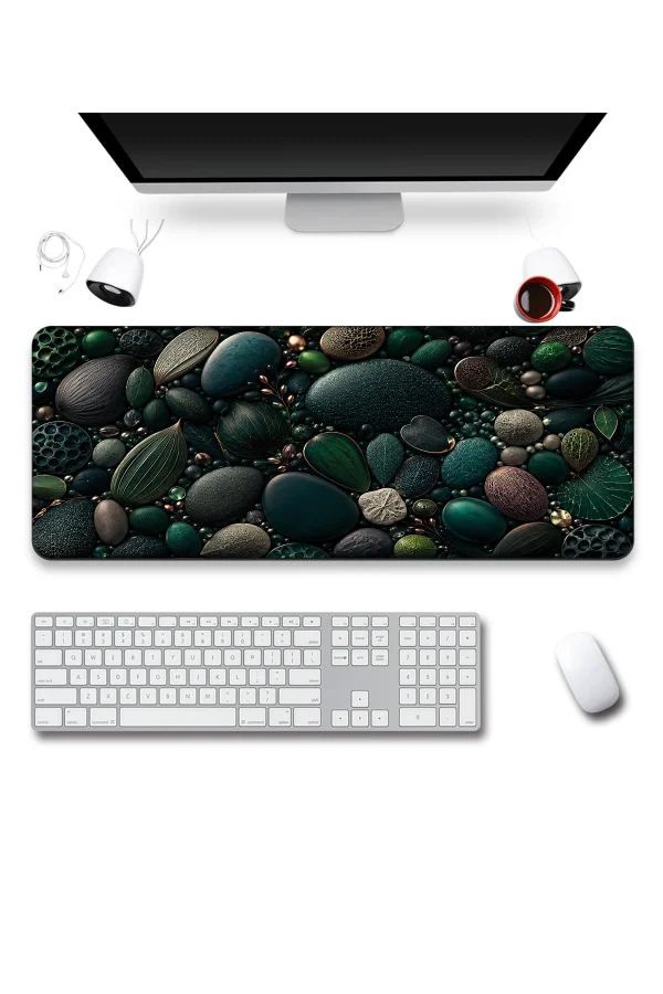 SonicTouch Klavye Mousepad 40x90cm Orman Mücevherleri Dikişsiz Pürüzsüz Sıvı Geçirmez Kaymaz Taban