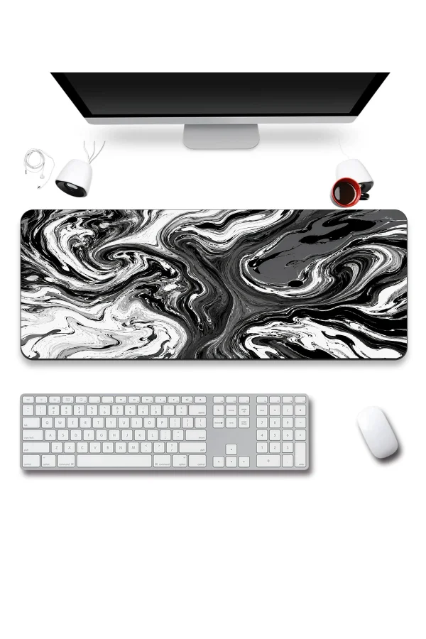 SonicTouch Klavye Mousepad 40x90cm Gece Girdabı Dikişsiz Pürüzsüz Sıvı Geçirmez Kaymaz Taban