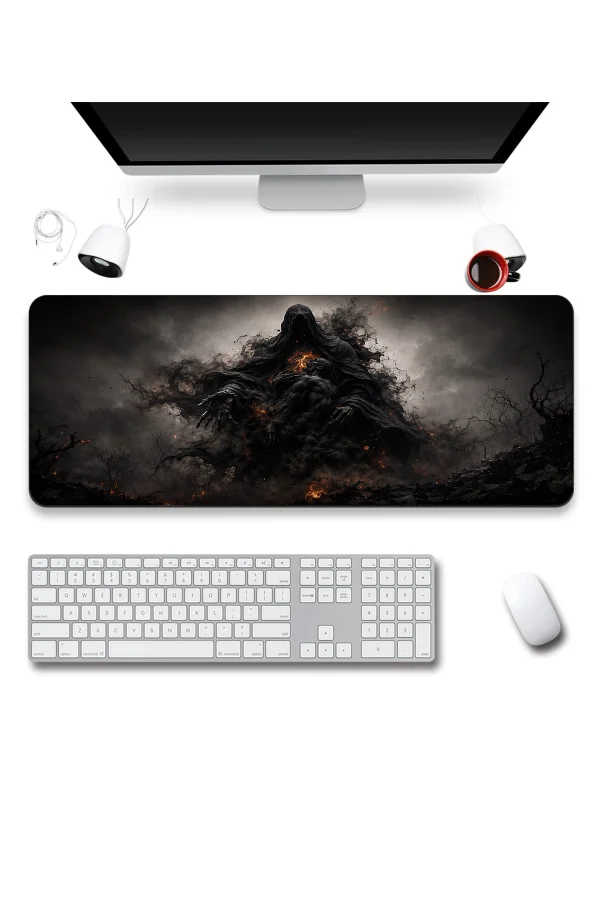 SonicTouch Klavye Mousepad 40x90cm Kara Kehanet Dikişsiz Pürüzsüz Sıvı Geçirmez Kaymaz Taban