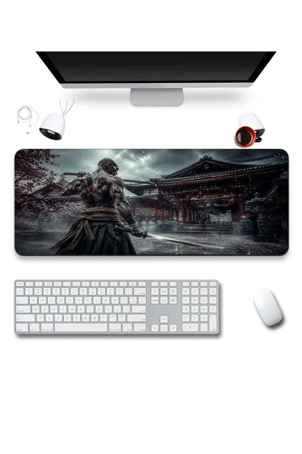 SonicTouch Klavye Mousepad 40x90cm Tapınak Savaşçısı Dikişsiz Pürüzsüz Sıvı Geçirmez Kaymaz Taban