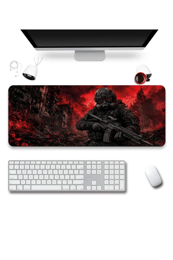 SonicTouch Klavye Mousepad 40x90cm Kıyamet Devriyesi Dikişsiz Pürüzsüz Sıvı Geçirmez Kaymaz Taban