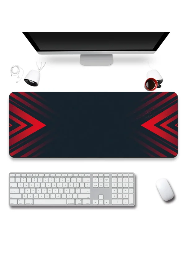 SonicTouch Klavye Mousepad 40x90cm Kırmızı Hücum Dikişsiz Pürüzsüz Sıvı Geçirmez Kaymaz Taban