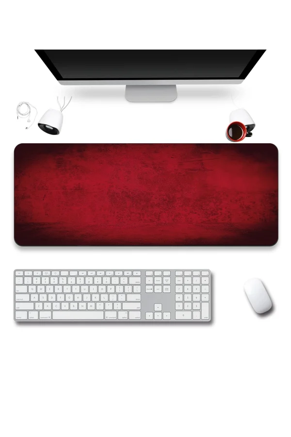 SonicTouch Klavye Mousepad 40x90cm Kızıl Doku Dikişsiz Pürüzsüz Sıvı Geçirmez Kaymaz Taban