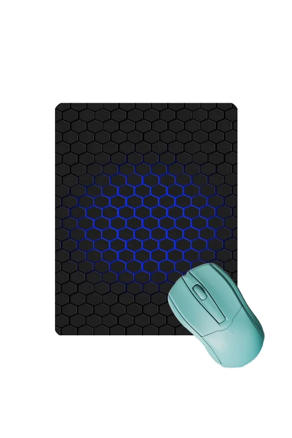SonicTouch Mavi Siyah Petek Desenli Kaydırmaz Gaming Oyuncu Masaüstü Dikişsiz Mouse Pad 17x21cm