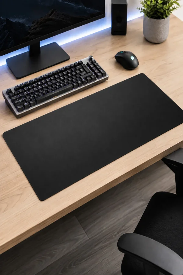 SonicTouch Siyah XXL Gamer Klavye Mouse Pad 40x90cm Kaymaz Tabanlı Dikişsiz Pürüzsüz Yüzey
