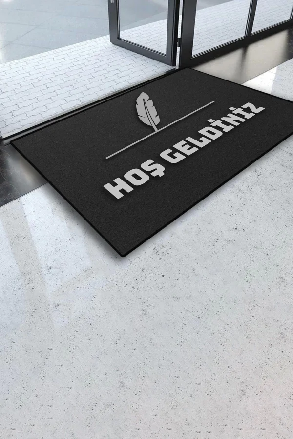 Valerine Life Avukat Bürosu ve Noter Gri Renk Hoş Geldiniz Kapı Önü Paspası 45x70cm