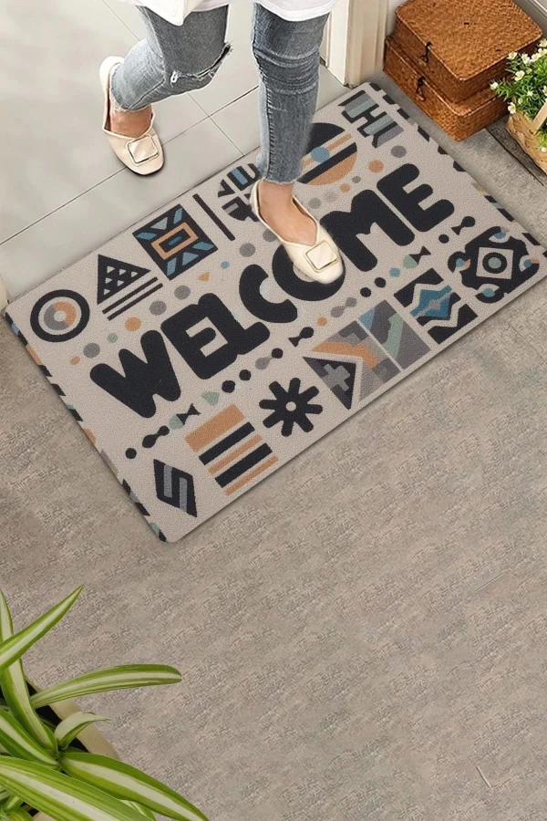 Valerine Life Geometrik Bohem Temalı Welcome Kapı Önü Paspası 45x70cm