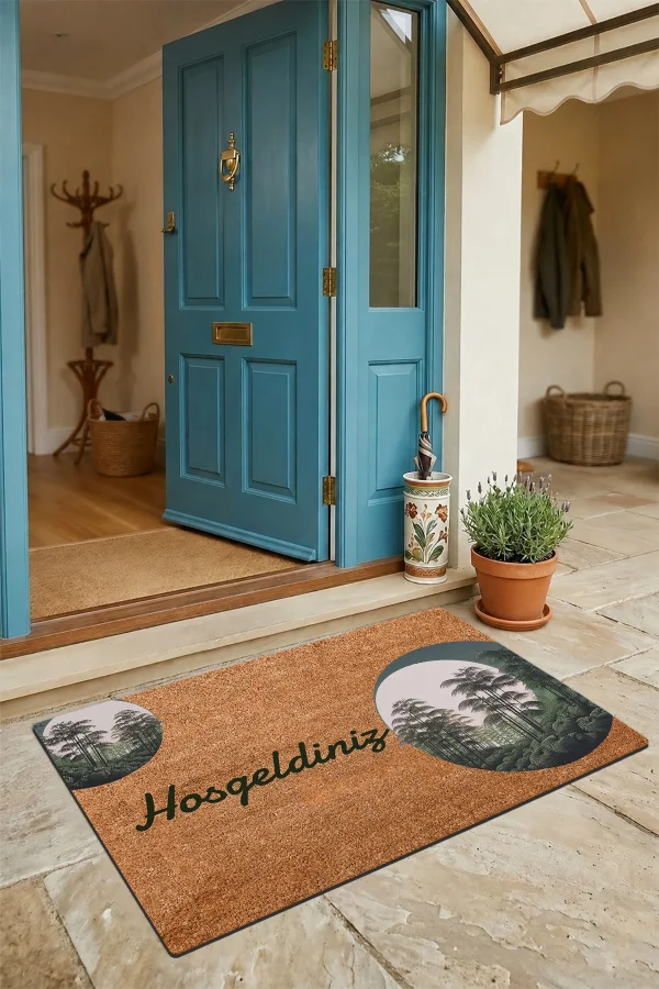 Valerine Life Kapı Önü Paspası 45x70cm Kaymaz Taban Dekoratif iç Dış Mekan Amazon Bambu Ormanı