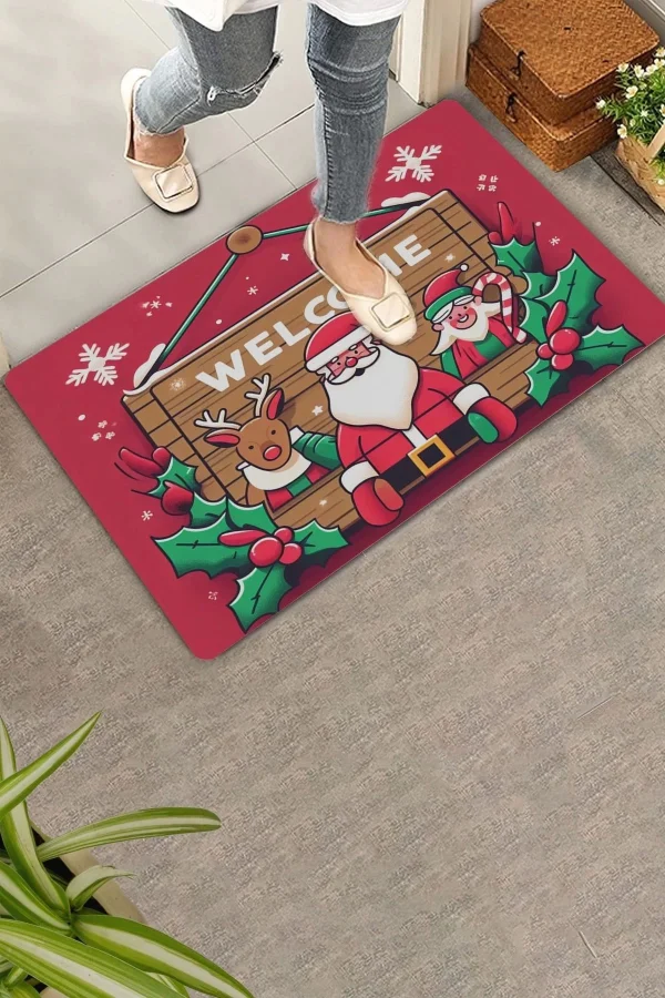 Valerine Life Noel Babalı Yılbaşı Tabelası Welcome Kapı Önü Paspası 45x70cm