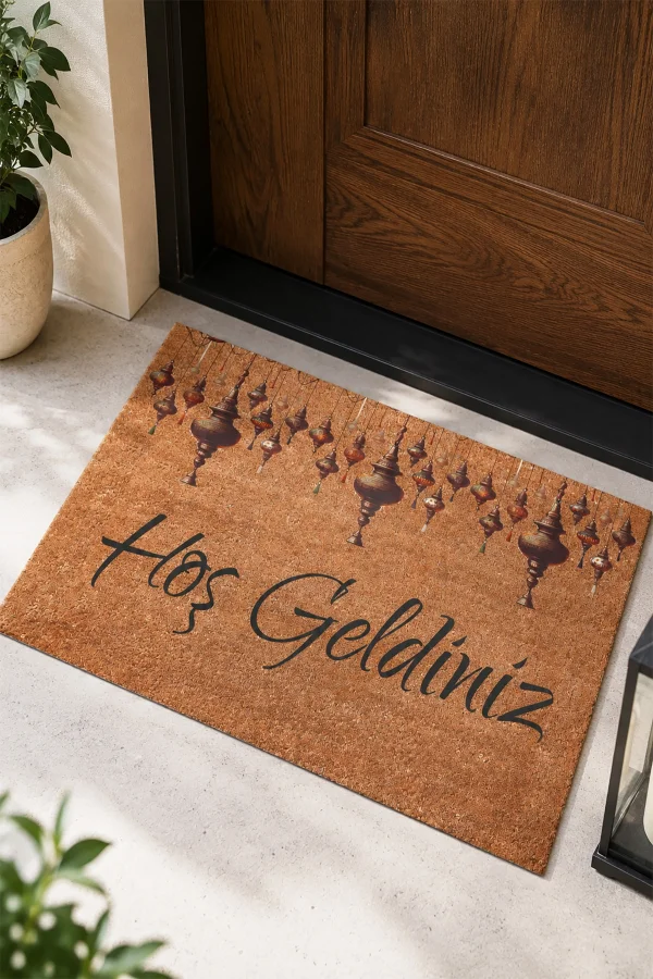 Valerine Life Sarkaç Kandiller Hoş Geldiniz Ev işyeri iç Dış Kapı Önü Paspası 45x70cm