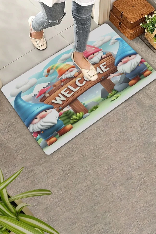 Valerine Life Sevimli Cüceler Welcome Kapı Önü Paspası 45x70cm