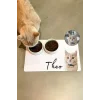 MAtGo Pati Hayvana isme Özel Fotoğraflı Beslenme Matı Kaymaz Sıvı Geçirmez Kedi Köpek Mama Paspası 50x70cm