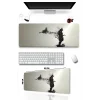 SonicTouch Kuzgun ve Samuray Dikişsiz Xxl Gamer Oyuncu Masaüstü Siyah Beyaz Klavye Mouse Pad 40x90Cm
