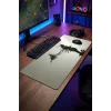 SonicTouch Kuzgun ve Samuray Dikişsiz Xxl Gamer Oyuncu Masaüstü Siyah Beyaz Klavye Mouse Pad 40x90Cm