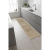 Valerine Life Mutfak Yolluğu Halısı Bi Kahve Fincanlı Krem Rengi Tezgah Önü Paspası İkili Kilim Takımı Döküntülere Estetik Çözüm Matı