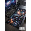 SonicTouch Kurt Savaşçı Siyah Dikişsiz Pürüzsüz Sıvı Geçirmez XXL Gamer Klavye Mousepad 40x90cm