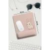 SonicTouch Pembe Bilek Sevimli Yavru Taşvanım Dikdörtgen Pürüzsüz Yüzey Ergonomik Mouse Pad 18x22cm