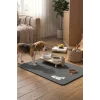 MAtGo Pati Evcil Hayvan Beslenme Matı Kemik Figürlü Su Geçirmez Kaymaz Gri Kedi Köpek Mama Paspası 50x70cm