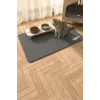MAtGo Pati Evcil Hayvan Beslenme Matı Balık Figürlü Su Geçirmez Kaymaz Gri Kedi Köpek Mama Paspası 50x70cm