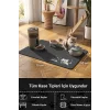 MAtGo Pati Mama Çeken Kedi Gri Renk Beslenme Matı Kaymaz Sıvı Geçirmez Kedi Köpek Mama Paspası 50x70cm