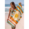 Valerine Life isme Kişiye Özel Renkli Güneşli Plaj Havuz Spa Sauna Spor Havlusu 70x140cm Pamuklu Yüksek Emicilik