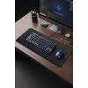 SonicTouch Neon Hex Mavi Siyah Kaymaz Taban Pürüzsüz Yüzey Dikişsiz Gamer Klavye Mouse Pad 32x70cm