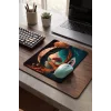 SonicTouch Kozmik Ay Manzarası Mavi Turuncu Kaymaz Dikişsiz Pürüzsüz Gamer Mouse Pad17x21cm