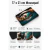 SonicTouch Kozmik Ay Manzarası Mavi Turuncu Kaymaz Dikişsiz Pürüzsüz Gamer Mouse Pad17x21cm