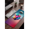 SonicTouch Kalp Çiçeği Kaymaz Taban Dikişsiz Kenar Pürüzsüz Yüzey Gamer Klavye Mousepad 32x70cm