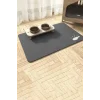 MAtGo Pati Evcil Hayvan Beslenme Matı Balık Figürlü Su Geçirmez Kaymaz Gri Kedi Köpek Mama Paspası 50x70cm